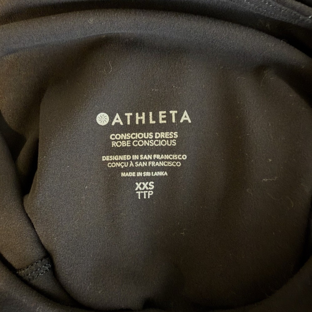 ATHLETA Women's Conscious Tank Dress Athletic Black Athleisure Pockets Size XXS - Picture 10 of 10
